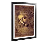 Leonardo Da Vinci La Scapigliata Framed Wall Art Print A2 Black