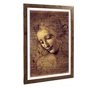 Leonardo Da Vinci La Scapigliata Framed Wall Art Print A2 Walnut