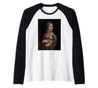 Leonardo da Vinci Lady with an Ermine Raglan Baseball Tee