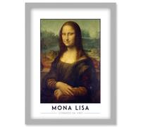 Leonardo Da Vinci Mona Lisa Portrait Painting Artwork Framed Wall Art Print A4 Artery8 Light Grey One Size