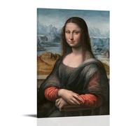 Leonardo Da Vinci Mona Lisa Renaissance Print - Iconic Portrait Featuring Mysterious Smile And Mountainous Landscape Wall Art Canvas Wall Art Picture Prints Hanging Photo Gift Idea Decor Homes Artwork