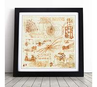 Leonardo Da Vinci Oreach Framed Wall Art Print 18x18 Inch Black