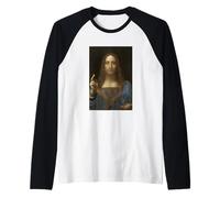 Leonardo da Vinci Salvator Mundi Religious Jesus Christian Raglan Baseball Tee
