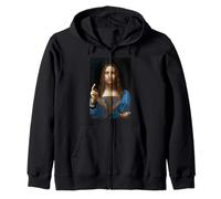 Leonardo da Vinci Salvator Mundi Religious Jesus Christian Zip Hoodie