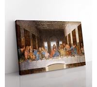 Leonardo Da Vinci The Last Supper Classic Painting Canvas Wall Art Print Ready to Hang, Framed Picture for Living Room Bedroom Home Office Décor, 60x40 cm (24x16 Inch)
