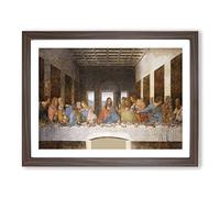 Leonardo Da Vinci The Last Supper Framed Wall Art Print A2 Walnut