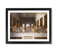 Leonardo Da Vinci The Last Supper Framed Wall Art Print A3 Black