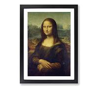 Leonardo Da Vinci The Mona Lisa Framed Print | A2 Black Framed Wall Art | Ready to Hang | Modern Historical Picture | Living Room Bedroom Lounge Office
