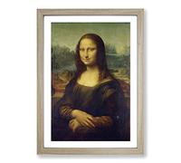 Leonardo Da Vinci The Mona Lisa Framed Print | A2 Oak Framed Wall Art | Ready to Hang | Modern Historical Picture | Living Room Bedroom Lounge Office