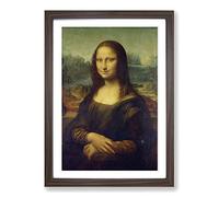 Leonardo Da Vinci The Mona Lisa Framed Print | A2 Walnut Framed Wall Art | Ready to Hang | Modern Historical Picture | Living Room Bedroom Lounge Office
