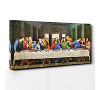 Leonardo Da Vinci The Restored Last Supper Canvas Print | Gallery Wrapped 30mm Frame Wall Art | 40x20 inches | Ready to Hang | Contemporary Picture | Living Room Lounge