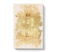 Leonardo Da Vinci The Vitruvian Man Vitruviano Canvas Print for Living Room Bedroom Home Office Décor, Wall Art Picture Ready to Hang, 30 x 20 Inch (76 x 50 cm)