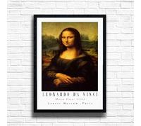 Leonardo Da Vinci1 - Mona Lisa print, Famous classic paintings, Iconic painters art work, A4 / A3 Home Decoration Wall Art Deco, Frame options available (A3 Framed (Black))