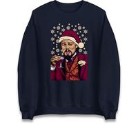 Leonardo DiCaprio Christmas Jumper, Funny DiCaprio Meme Xmas Sweatshirt, Xmas Festive Jumper Navy