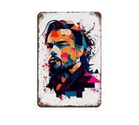 Leonardo DiCaprio Poster Tin Sign Vintage Metal Pub Club Cafe Bar Home Wall Art Decoration Posters Retro 8x12inch(20x30cm)