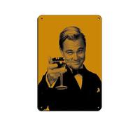 Leonardo DiCaprio Poster Tin Sign Vintage Metal Pub Club Cafe Bar Home Wall Art Decoration Posters Retro 8x12inch(20x30cm)