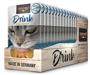Leonardo Drink Salmon [20 x 40 g Multipack Salmon] Cat Drink Grain-Free Meat Broth with Meat Strips Supplementary Feed for Cats
