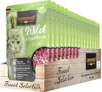 LEONARDO Fresh Sachets [16 x 85g Game + Blueberries] | Grain Free Wet Food for Cats | Complete Wet Food in Individual Bag