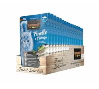 LEONARDO Fresh Sachets [16 x 85g Trout + Catnip] | Wet Food Grain Free for Cats | Complete Wet Food in Individual Bag