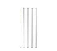 LEONARDO HOME Ciao 020855 Glass Straws Set of 4 Length 20 cm Reusable with Brush for Cleaning Transparent