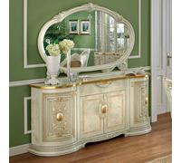 Leonardo Italian Buffet Sideboard - Large - Ivory Gloss and Gold