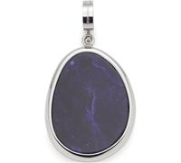 Leonardo Jewels Prilla 024557 Single Charm Pendant for Women Stainless Steel in Silver with Clip Fastener Height 4.2 cm, 4,2 cm, Stainless Steel, Sodalite