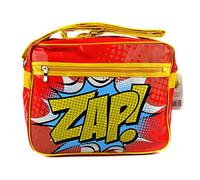 Leonardo Lightweight Oil Cloth Messenger Bag Cross Body Shoulder Unisex Pow Zap Boom Wham