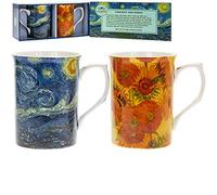 The Leonardo Collection Van Gogh Castle Mugs Set of 2, Ceramic, Multicoloured, 2 Count (Pack of 1)