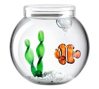 Leonardo Mare 059067 Decoration Set with Aquarium, Seagrass and Fish, Floating Nemo and Stable Algae, Fish Tank with Ornaments, Multi-Colour, 14.3 x 14.9 x 14.9 cm (H x W x D)