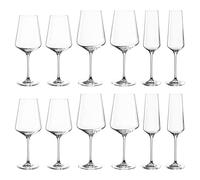 Leonardo Puccini 069525 Set of 12 White Wine, Red Wine and Champagne Glasses, Dishwasher Safe Goblet Glasses, Champagne and Wine Glasses Set