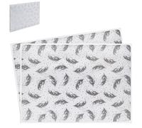 LEONARDO Set of 2 Silver Mirror Effect Placemats with Glitter Feathers
