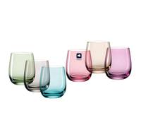 Leonardo Sora 047289 Drinking Glasses Set of 6 Colourful Glasses Dishwasher Safe Juice Glasses Water Glasses Drinking Cups in 6 Colours 360 ml Colourful