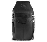 LEONARDO VERRELLI Waiter Wallet Made of Leather, Waiter Purse, Taxi, Service for Men and Women, Wallet with or without Holster, Pocket with Chain and Large Coin Compartment, Black