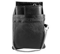 LEONARDO VERRELLI Waiter Wallet Made of Leather, Waiter's Wallet, Taxi, Service Women's Men's Wallet with or without Holster, Pocket with Chain and Large Coin Compartment in Black, black, 22x15