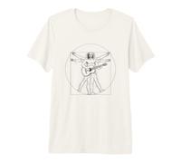 Leonardo Vitruvian Man Spanish Guitar. Da Vinci Art Musician Premium T-Shirt