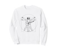 Leonardo Vitruvian Man Spanish Guitar. Da Vinci Art Musician Sweatshirt