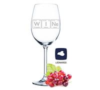 Leonardo Wine Glass with Engraving - Wine Periodic Table - Funny Gifts - Birthday Gift for Men & Women as well as Mum & Dad - Suitable as Red Wine Glasses White Wine Glasses