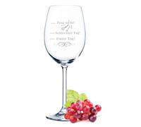 Leonardo XL Wine Glass Engraved with Guter Tag, Schlechter Tag, Frag nicht! - Mood Glass - Funny & Original Gift - Suitable as Red Wine Glass White Wine Glass V3