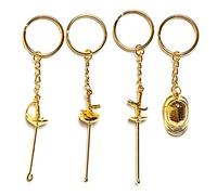 LEONARK Customized Gift for Fencer - Present for Saber Epee and Foil Fencer - Souvenir Key Chain Pendant for Fencing Sport Fans (Golden)