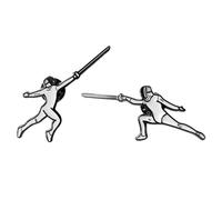 LEONARK Fencing Brooch Breastpin Ornament Decorative Buckle - Gift Present for Saber Epee and Foil Fencer - Souvenir for Fencing Sport Fans