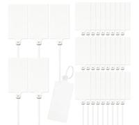 LeonBach 60 PCS Plastic Shipping Tags,Large Waterproof Luggage Tags Bulk Self Locking Seal Zip Tie Label Tags for Logistics Use Backpack Luggage Labeling,2.3" x 4"(White)