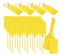 LeonBach 60 Pcs Waterproof Large Shipping Tags,2.3" x 10",Plastic Self Locking Big Seal Tags Zip Tie Label Hanging Tags for Logistics Use Luggage Labeling(Yellow)