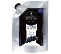Leonce Blanc Blackcurrant fruit puree. Easy to store and resealable pouch - 1kg - Perfect for Cocktails, Smoothies, and Desserts.
