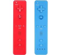 LeonDesigns Wii Controller 2 Pack Wii u Remote mit Silikongehäuse und Handgelenksgurt (rot+blau)