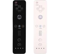 LeonDesigns Wii Controller 2 Pack Wii u Remote mit Silikongehäuse und Handgelenksgurt (weiß+schwarz)
