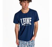Leone 1947 ABX106 Men's Logo T-Shirt, Gym Fitness Training Bodybuilding, 100% Polyester Polymesh, Dark Blue, Size M