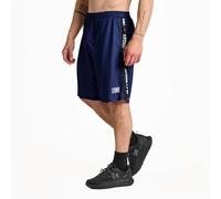 Leone 1947 ABX204 Stripe 47 Men's Shorts, Gym Fitness Training Bodybuilding Shorts, 100% Polyester Polymesh, Dark Blue, Size S