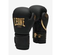 Leone1947 Black&gold Leather Artificial Boxing Gloves Black 12 Oz