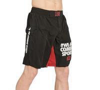 LEONE 1947 WACS Logo MMA Shorts Black and Red, L