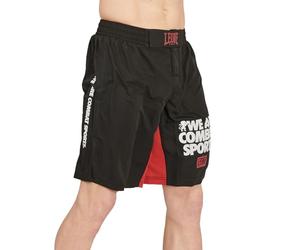 LEONE 1947 WACS Logo MMA Shorts Black and Red, L